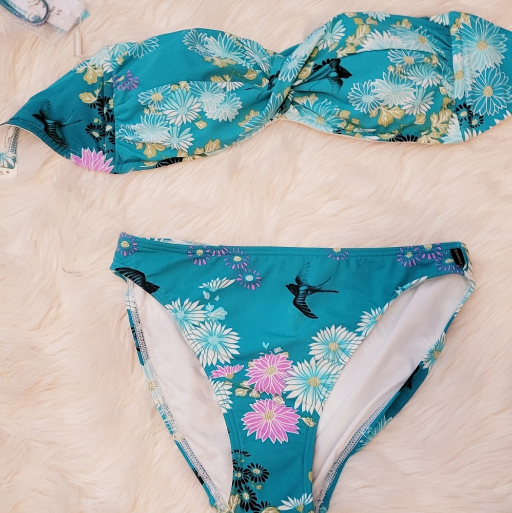 Seafolly Australia 2 Piece Bikini Bandeau Top Sz 8